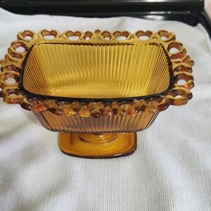 Indiana Glass Amber Decorative Bowl